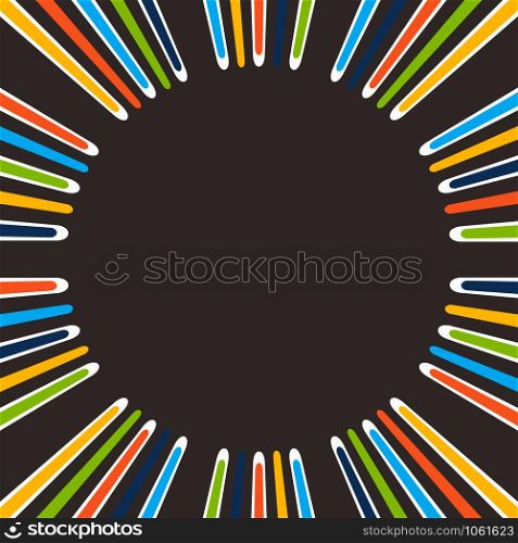 Abstract of simple colorful stripe line in center background, vector eps10