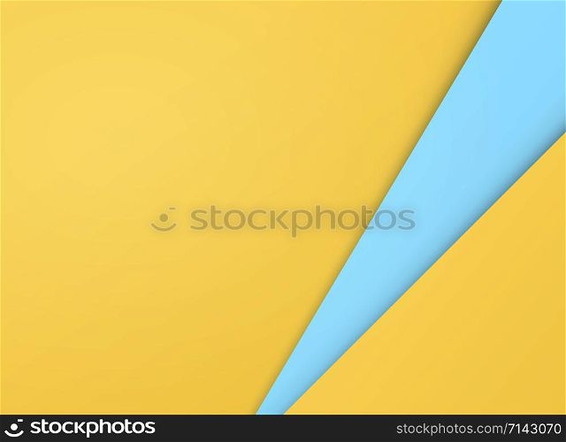 Abstract of simple gradient yellow and blue paper cut background, vector eps10