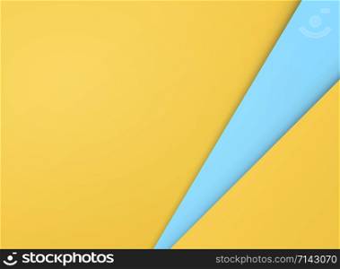 Abstract of simple gradient yellow and blue paper cut background, vector eps10
