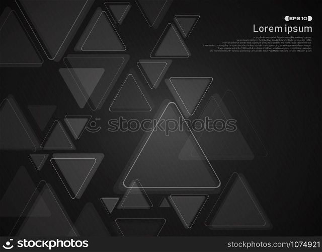 Abstract of technology triangle pattern on gradient black background, vector eps10