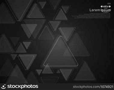 Abstract of technology triangle pattern on gradient black background, vector eps10