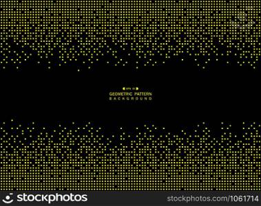 Abstract of technology yellow square geometric pattern on black background, vector eps10