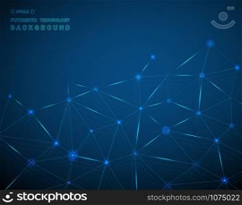 Abstract of techonology background in blue glowing line digital. illustration vector eps10