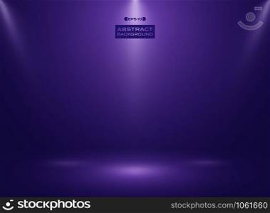 Abstract of ultra violet color in studio room background with sportlights. Illustration vector eps10
