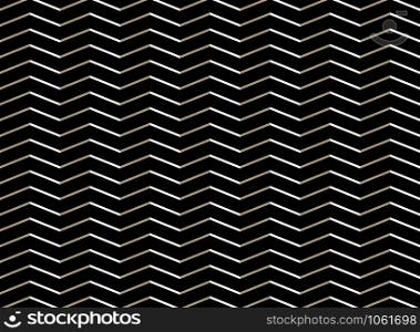 Abstract of white zig zag pattern on black background, vector eps10