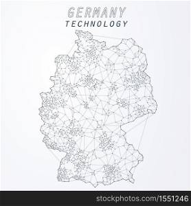Abstract of world network in Germany, Edge and vertex of world connection, internet and technology concept.
