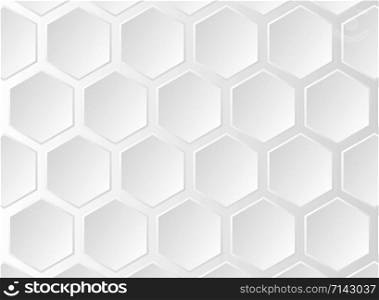 Abstract of zoom futuristic gradient white pentagonal pattern background, vector eps10