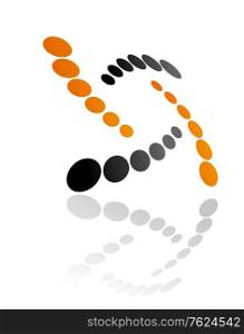 Abstract orange and grey symbol with dots for business design