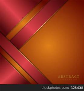 Abstract orange and red diagonal geometric overlapping on orange background. Luxury style. Vector illustration