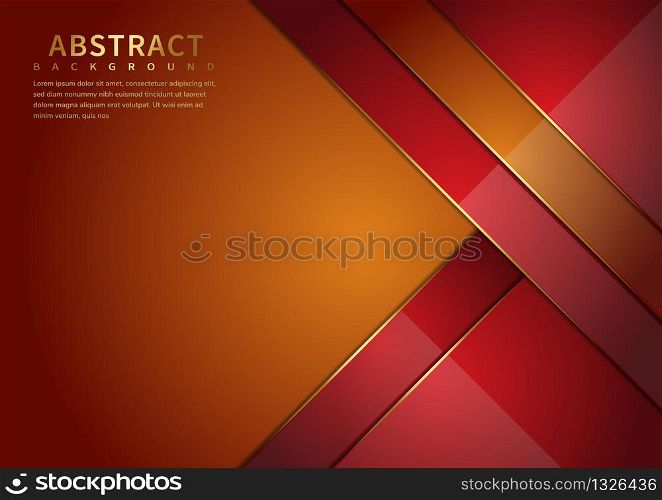 Abstract orange and red overlap layers background with copy space for text. Luxury style. Vector illustration