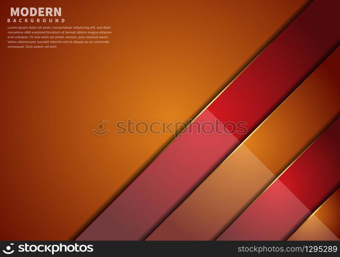 Abstract orange and red overlap layers background with copy space for text. Modern style. Vector illustration