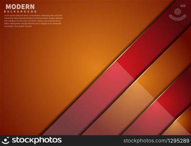 Abstract orange and red overlap layers background with copy space for text. Modern style. Vector illustration