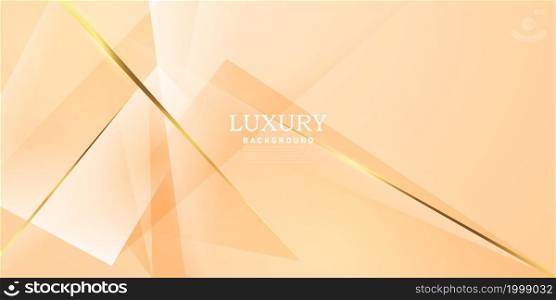 Abstract orange and white background with gorgeous golden line decoration.