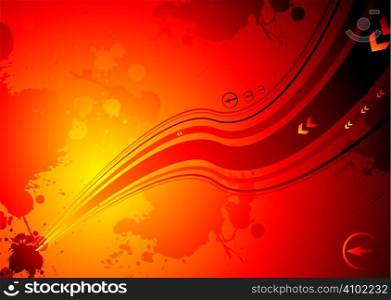 Abstract orange and yellow background with arrow directions