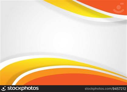 abstract orange and yellow wave on white background