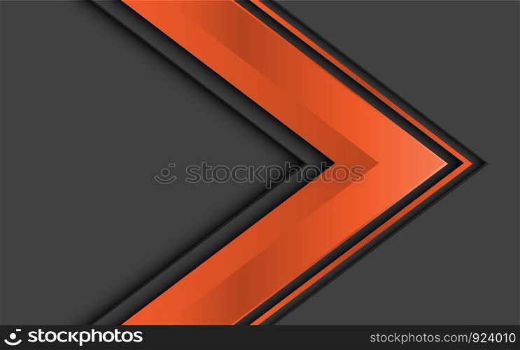 Abstract orange arrow direction on grey design modern futuristic background vector illustration.