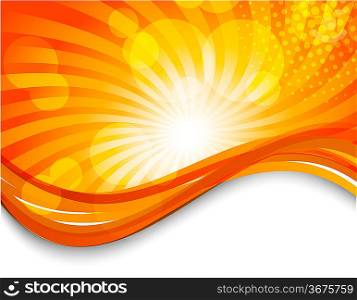 Abstract orange background with circles. Bright illustration