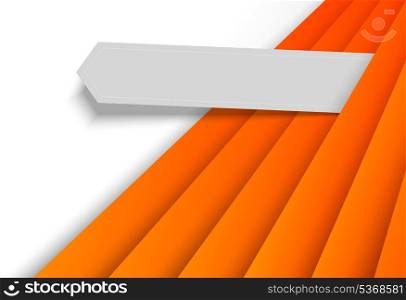 Abstract orange background with grey tag
