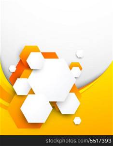 Abstract orange brochure with hexagons