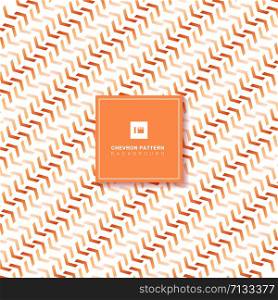 Abstract orange chevron pattern diagonal on white background and texture. Geometric stripes seamless. Vector illustration