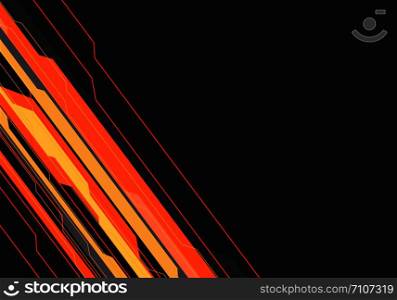 Abstract orange line circuit technology on gray blank space design modern futuristic background vector illustration.