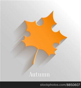Abstract orange maple leaf on white background vector image