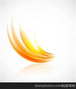 Abstract orange soft design element with yellow light effect