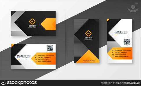 abstract orange theme business card design