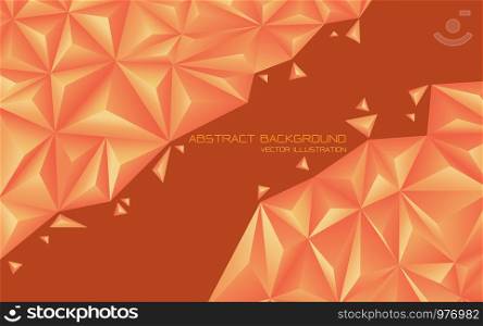 Abstract orange tone triangle 3D design modern futuristic background vector illustration.