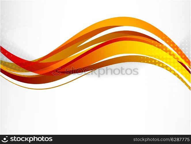 Abstract orange waves lines summer graphic design