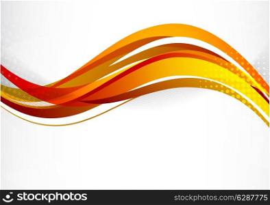 Abstract orange waves lines summer graphic design
