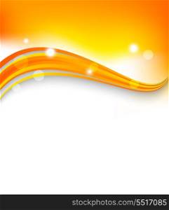 Abstract orange wavy background. Bright summer design. Vector illustration