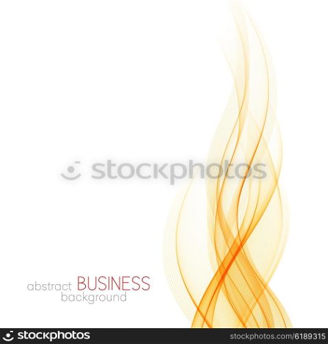 Abstract orange wavy lines. Colorful vector background