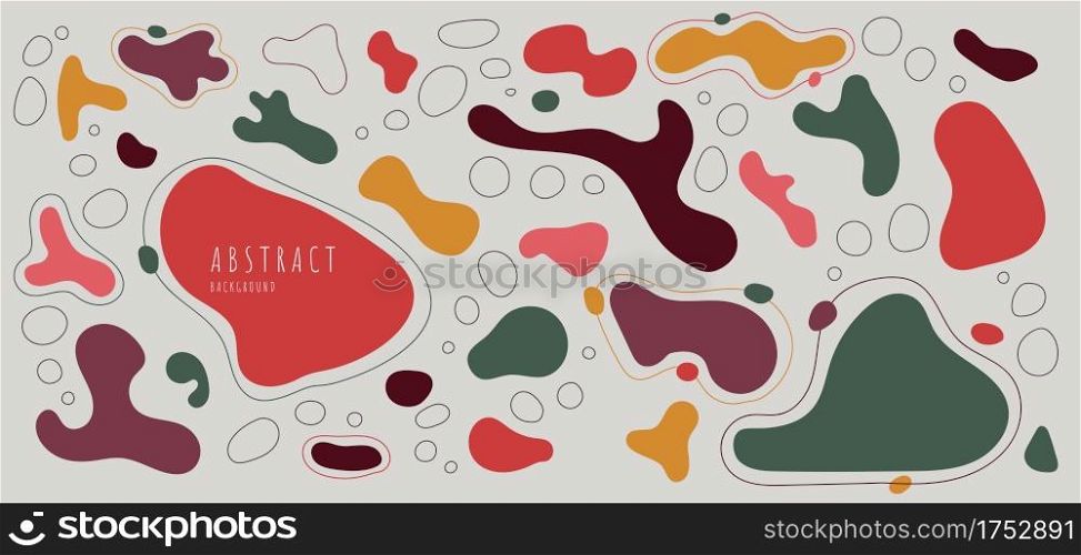 Abstract organic shape design of freestyle pattern artwork with round lines decorative template. Space with gap design colorful background. illustration vector