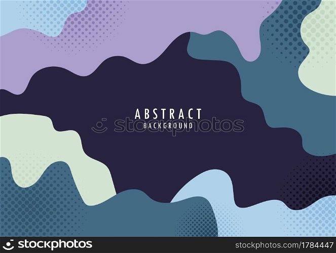 Abstract organic shape with halftone design colorful template. Overlapping for cover minimal style template. illustration vector