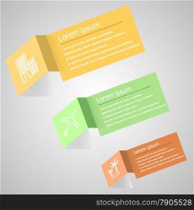 Abstract origami infographic design template, stock vector
