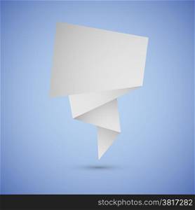 Abstract origami speech background on blue background, stock vector