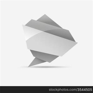 Abstract origami speech bubble