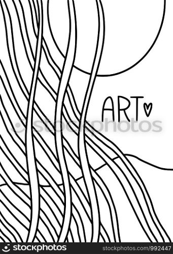 Abstract ornament for coloring book cover. Vector frame with abstract pattern. Geometrical background decoration. Black and white. Concept of landscape. Abstract ornament for coloring book cover. Vector frame with abstract pattern. Geometrical background decoration. Black and white. Concept of landscape.
