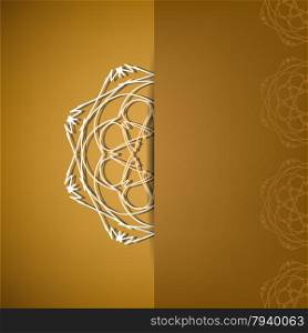 Abstract Ornamental Brown Background. Abstract Brown Symbolic Pattern.. Abstract Background