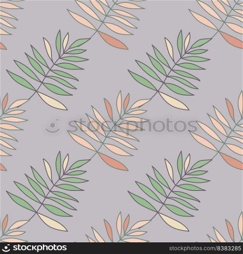 Abstract outline tropical palm leaves seamless pattern. Jungle leaf wallpaper. Botanical floral background. Exotic plant backdrop. Design for fabric, textile, wrapping, cover. Vector illustration. Abstract outline tropical palm leaves seamless pattern. Jungle leaf wallpaper.