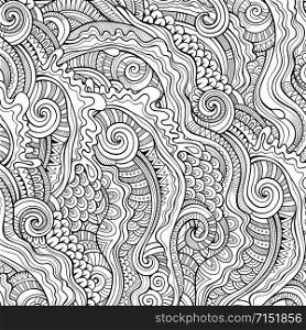 Abstract outline vector decorative hand drawn nature ornamental ethnic pattern. Abstract ethnic decorative nature background