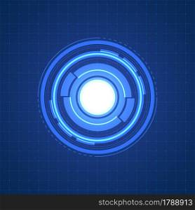 Abstract overlap circle digital background, smart lens technology with light effect, design concept