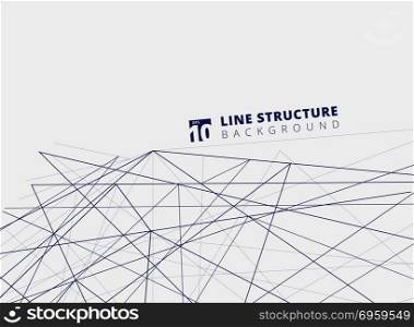 Abstract overlap lines structure perspective on white background. Vector illustration. Abstract overlap lines structure perspective on white background