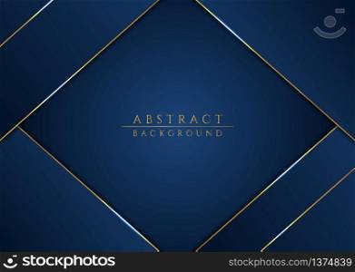 Abstract overlap square background dark blue tone luxury concept with space. vector illustration.