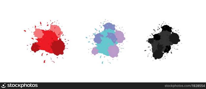 Abstract paint pattern for your design. Color splash background in vector flat style.