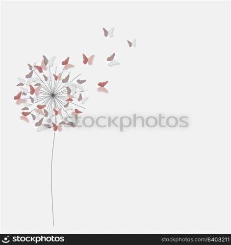 Abstract Paper Cut Out Butterfly Flower Background. Vector Illustration EPS10. Abstract Paper Cut Out Butterfly Flower Background. Vector Illus