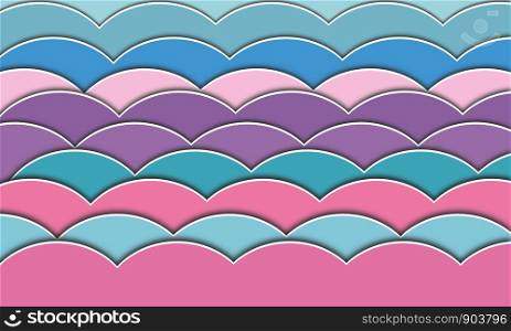 Abstract paper cut. pattern wave background pastel style