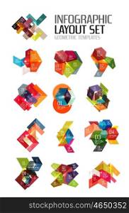 Abstract paper geometric infographic templates for business background, presentation or message with options and buttons