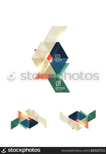 Abstract paper geometric infographic templates for business background, presentation or message with options and buttons